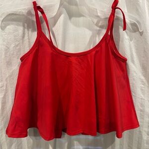 Kortni Jeane Red Flowy Bikini Tankini Top